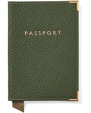 Aspinal of London Leather Passport Cover - Green