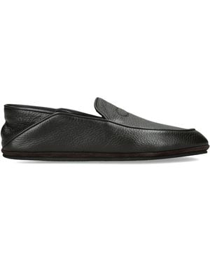 John Lobb Leather Kingston Ii Slippers - Black