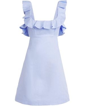 Zimmermann Ruffled Indria Mini Dress - Blue
