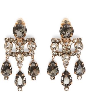 Max Mara Embellished Chandelier Earrings - Metallic