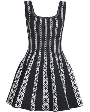 Maje Monogram-Jacquard Mini Dress - Black