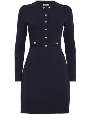 Sandro Knitted Button-Up Mini Dress - Blue