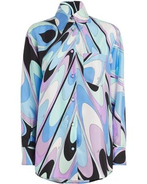 Emilio Pucci Silk Printed Shirt - Blue