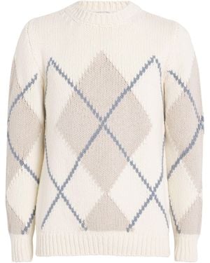 Eleventy Argyle Sweater - Natural