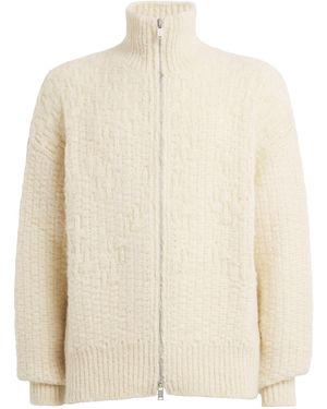 Jil Sander Mohair-Alpaca-Blend Zip-Up Cardigan - White