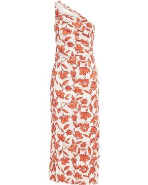 SIR. Linen-Blend Chloe Midi Dress - Red