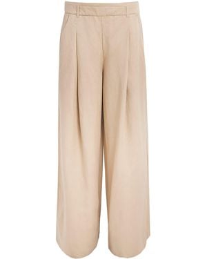 ME+EM Wide-Leg Tailored Pants - Natural