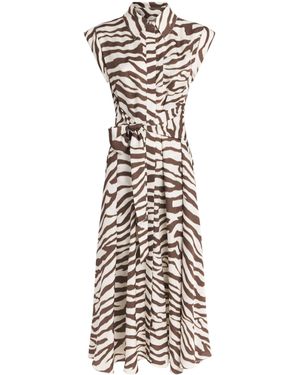 Toccin Zebra Serena Midi Shirt Dress - White