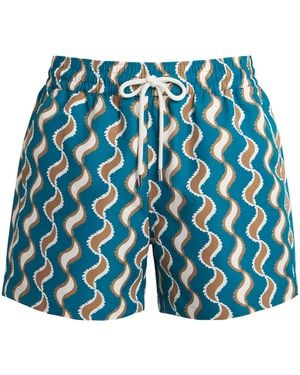 Frescobol Carioca Printed Rio Swim Shorts - Blue