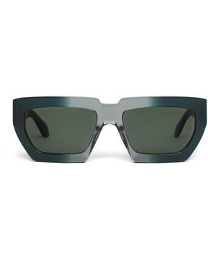 Alaïa Acetate Melted Rectangular Sunglasses - Green