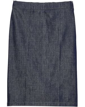 Prada Denim Midi Pencil Skirt - Blue