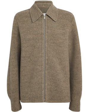 Jil Sander Wool-Blend Felted Melange Blouson Jacket - Brown