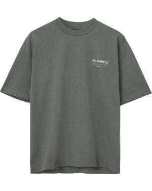 AllSaints Organic Cotton Underground Print T-Shirt - Grey