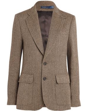 Polo Ralph Lauren Linen-Silk-Wool Tweed Blazer - Brown