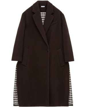 Loewe Cashmere Gingham-Lined Coat - Black
