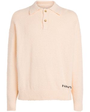 Picante Cotton-Blend Shaggy Polo Shirt - Natural