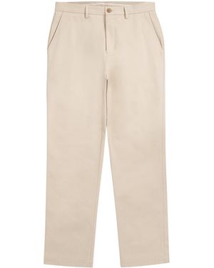 Sunspel Cotton Drill Trousers - Natural