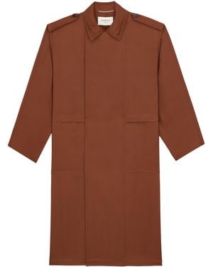 Saint Laurent Silk Trench Coat - Brown