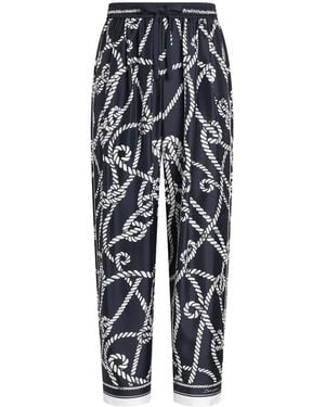 Dolce & Gabbana Silk Marina Trousers - Blue