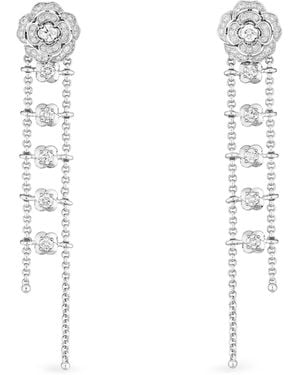 CHANEL And Diamond Camélia Transformable Earrings - White