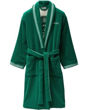 Versace Cotton Medusa Robe - Green