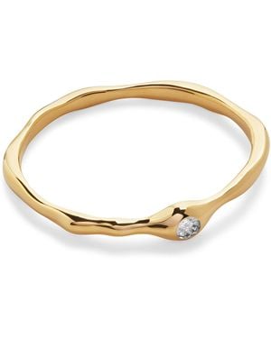 Monica Vinader Vermeil And Diamond Mv Siren Stacking Ring - Brown