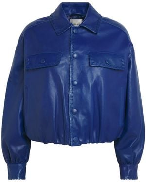 FRAME Bubble Leather Jacket - Blue