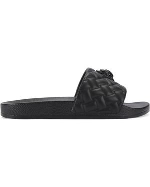 Kurt Geiger Quilted Meena Eagle Slides - Black