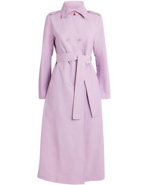 MAX&Co. Cotton-Blend Trench Coat - Purple