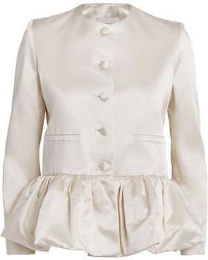 LIBEROWE Satin Peplum Jacket - Natural