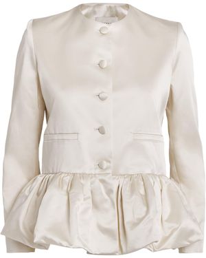 LIBEROWE Satin Peplum Jacket - Natural