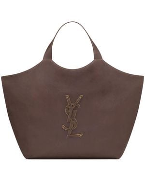 Saint Laurent Maxi Calfskin Icare Tote Bag - Brown