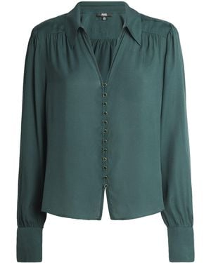 PAIGE Collared Long-Sleeve Blouse - Green