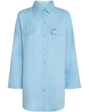 Melissa Odabash Cotton Elena Shirt - Blue
