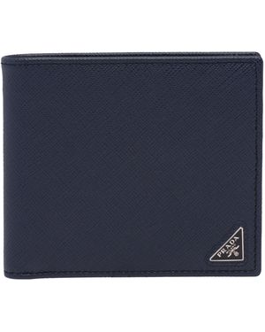 Prada Saffiano Leather Wallet - Blue