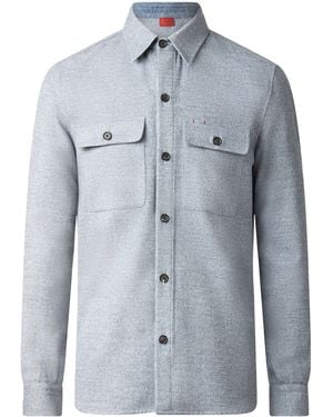 Isaia Wool-Cashmere Overshirt - Blue