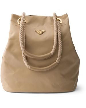 Prada Large Re-Nylon Mariner Bucket Bag - Natural