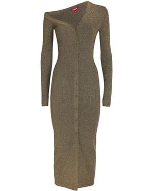 STAUD Knitted Craftsman Midi Dress - Green