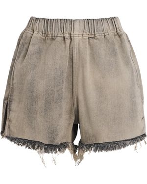 Rick Owens Fringe Denim Shorts - Gray