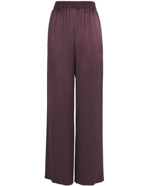 Eleventy Silk Satin Palazzo Trousers - Purple