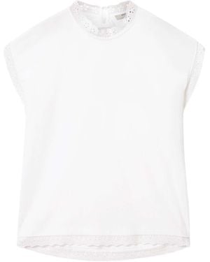 AllSaints Organic Cotton Lace-Detail Lele Tank Top - White