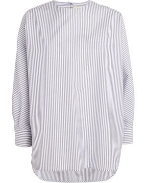 Weekend by Maxmara Striped Poplin Blouse - White