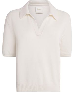 Harrods Cotton-Cashmere Collared Sweater - White