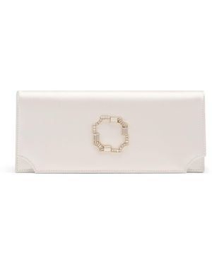 Malone Souliers Satin Vivien Clutch Bag - Natural