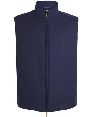Colombo Cashmere-Silk-Lined Gilet - Blue