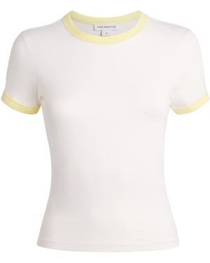 GOOD AMERICAN Super-Stretch Ringer Baby T-Shirt - White