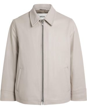 Agolde Chadwick Leather Jacket - Grey