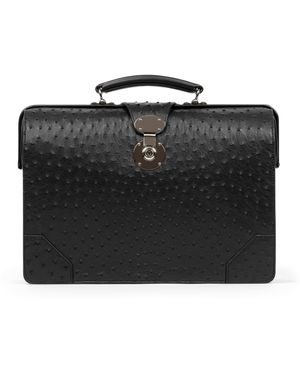 Swaine Leather Whitehall Briefcase - Black