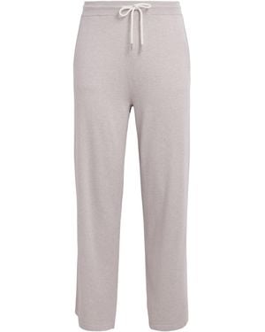N.Peal Cashmere Cotton-Silk-Cashmere Wide-Leg Joggers - Grey