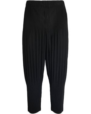 Homme Plissé Issey Miyake Pleated Tapered Trousers - Black